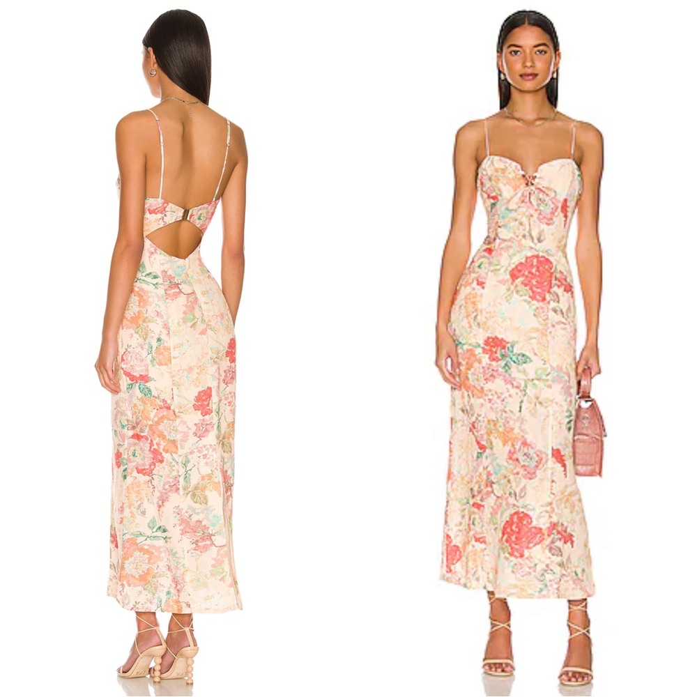 NWT Significant Other Salvador Dress in Pink Peonies Linen Blend REVOLVE